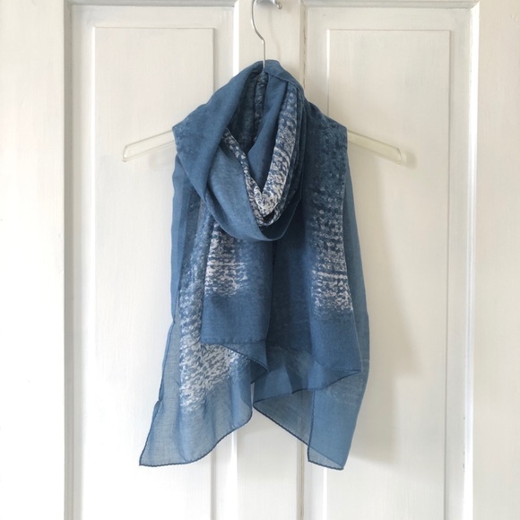 Spring Blue Pattern Scarf - Picture 1 of 5
